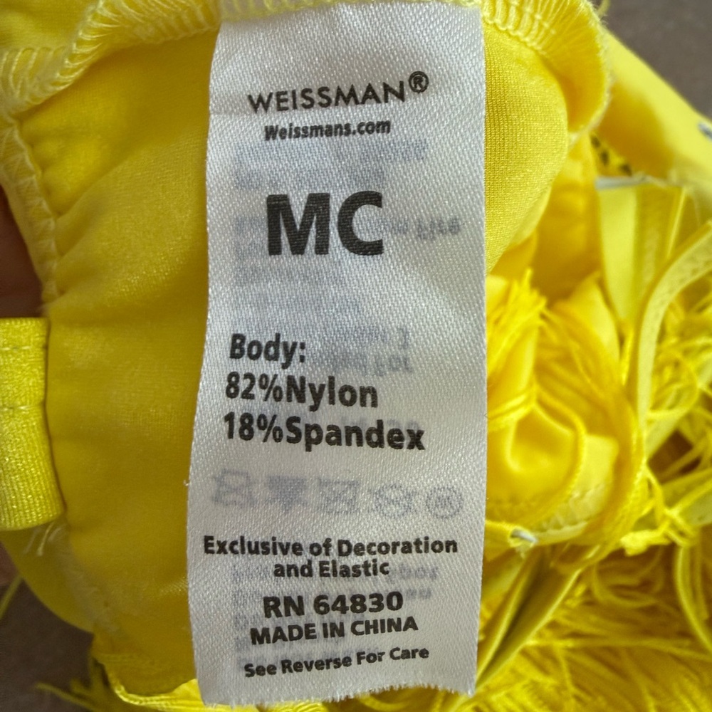 Weissman Showtime Kids Fringe Costume in Vibrant Yellow - Picture 3 of 3